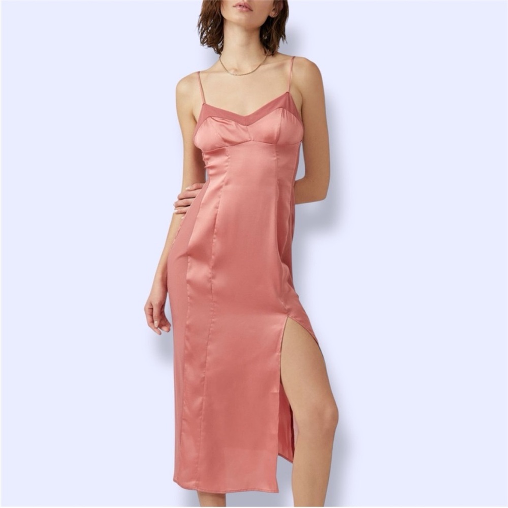 NWT Free People Intimately FP City Cool Midi Slip Dress Canyon Clay Pink Large